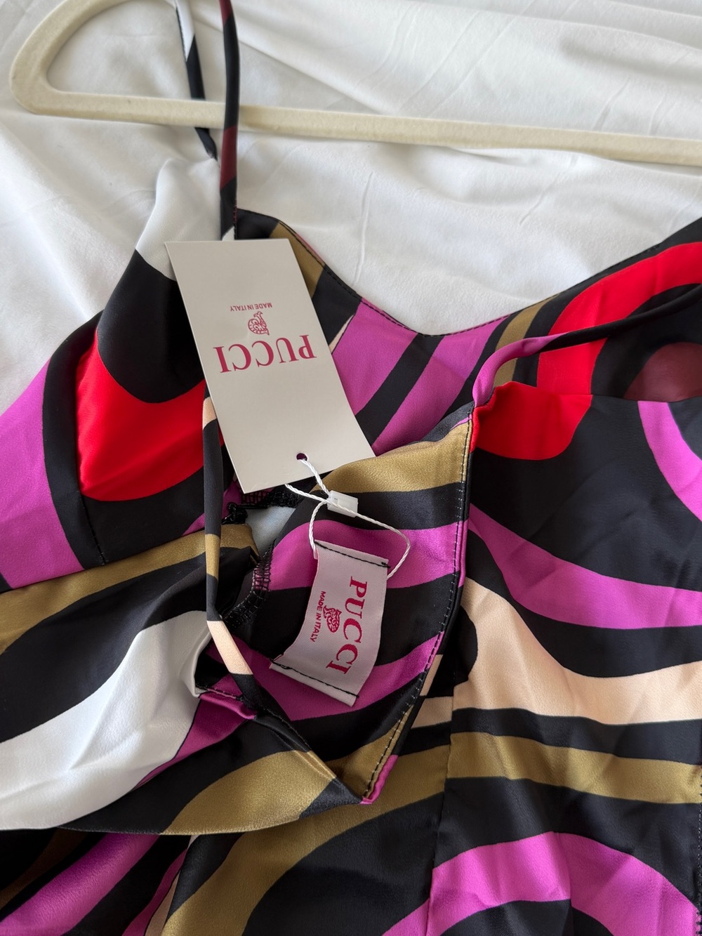 Emilio Pucci Khaki, Fuchsia & Black Swirl Maxi Slip Dress - Picture 5 of 5
